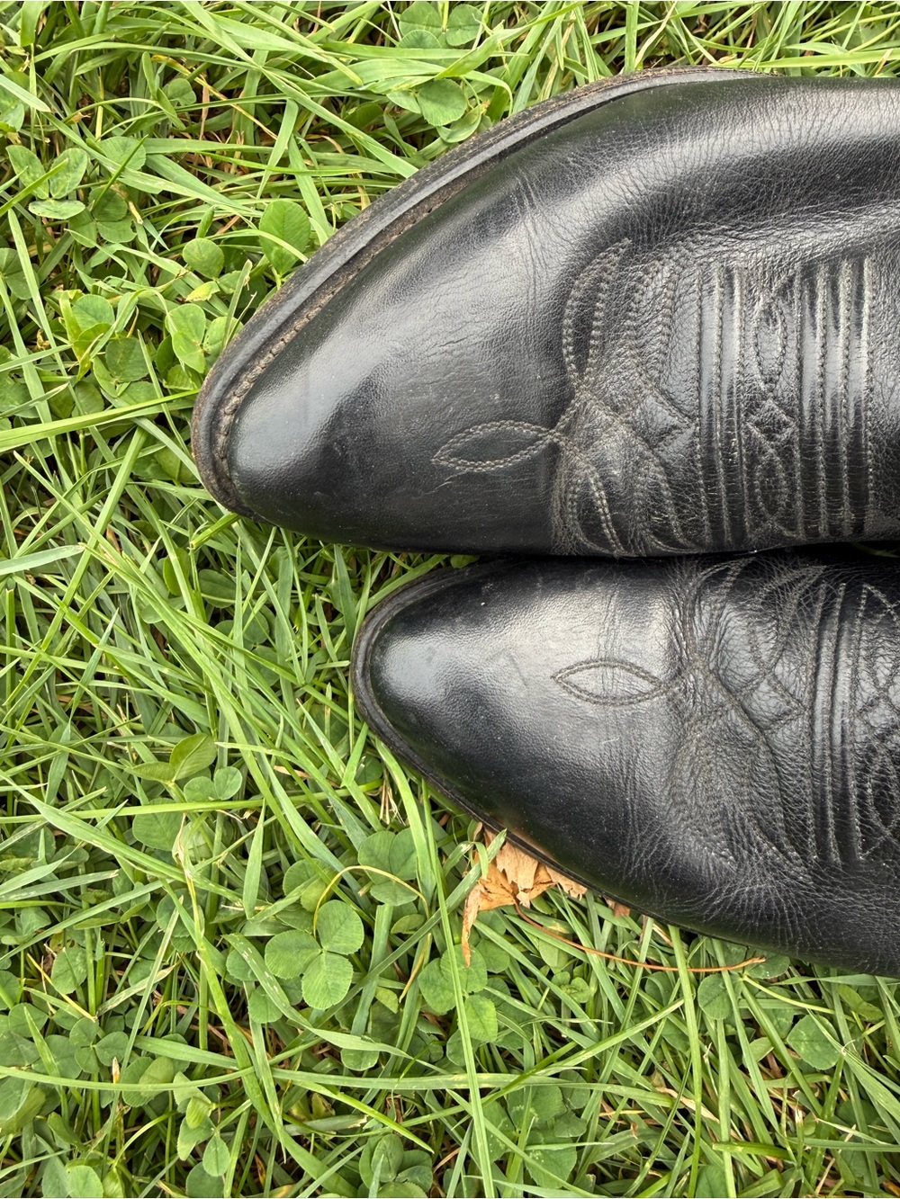 Vintage Boulet Black Leather Western Combat Boots - Unbranded - Picture 8 of 10